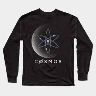 Vintage Cosmos ATOM Coin To The Moon Crypto Token Cryptocurrency Blockchain Wallet Birthday Gift For Men Women Kids Long Sleeve T-Shirt